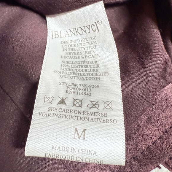 Blank NYC Suede Moto Jacket Women's Medium Plum Purple Biker Leather Grunge - Picture 6 of 9